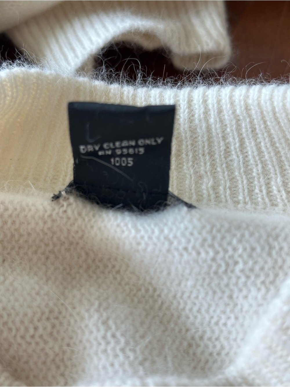 NOS Rafaella Women’s Angora Rabbit Fur Wool Blend White Mockneck Sweater Size XL - Picture 7 of 8